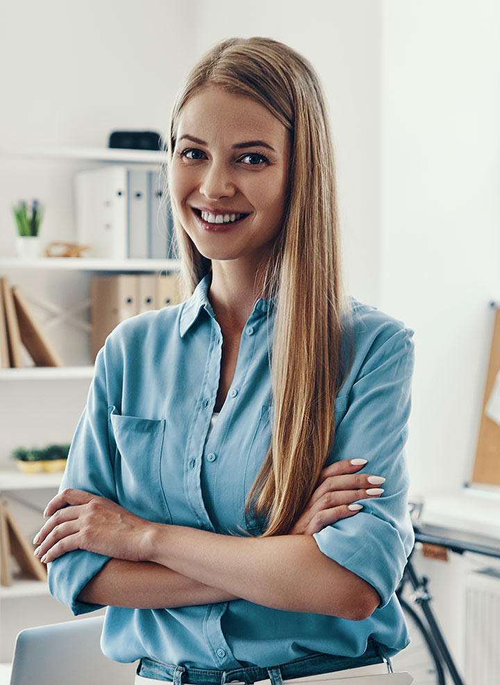 Woman smiling and posing.