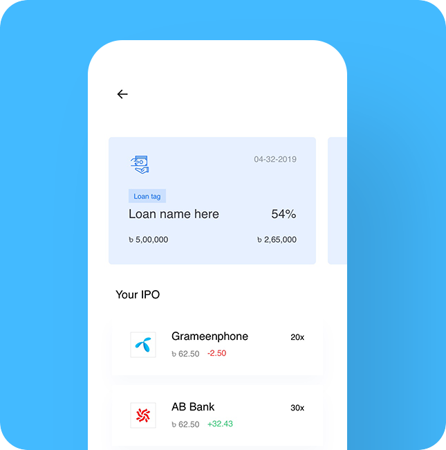 Section of the application displaying payment and IPO details.